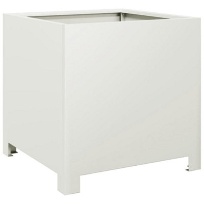 B&Q -  Durable Garden Planter White 40X40X40 Cm Steel