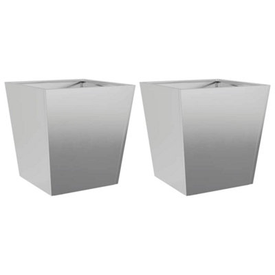 B&Q -  Durable Garden Planters 40X40X40 Cm 2 Pcs Galvanised Steel