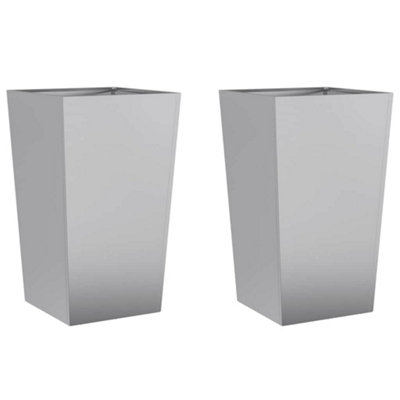 B&Q -  Durable Garden Planters 45X45X75 Cm 2 Pcs Galvanised Steel