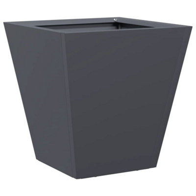 B&Q -  Durable Garden Planter Anthracite 30X30X30 Cm Steel