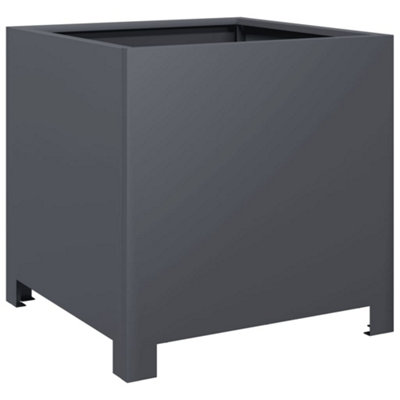 B&Q -  Durable Garden Planter Anthracite 40X40X40 Cm Steel