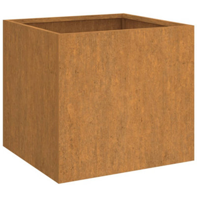 B&Q -  Durable Planter 49X47X46 Cm Corten Steel