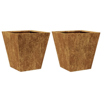B&Q -  Durable Garden Planters 30X30X30 Cm 2 Pcs Corten Steel