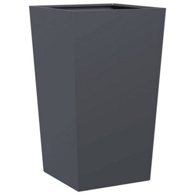 B&Q -  Durable Garden Planter Anthracite 45X45X75 Cm Steel