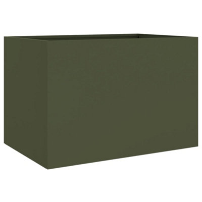 B&Q -  Durable Planter Olive Green 62X47X46 Cm Steel