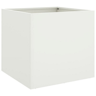 B&Q -  Durable Planter White 49X47X46 Cm Steel