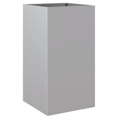 B&Q -  Durable Planter Silver 42X38X75 Cm Galvanised Steel