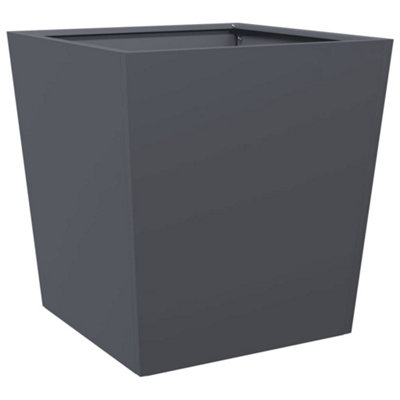 B&Q -  Durable Garden Planter Anthracite 50X50X50 Cm Steel