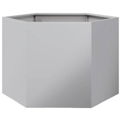 B&Q -  Durable Garden Planter Hexagon 69X60X45 Cm Galvanized Steel