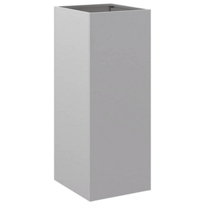 B&Q -  Durable Planter Silver 32X29X75 Cm Galvanised Steel