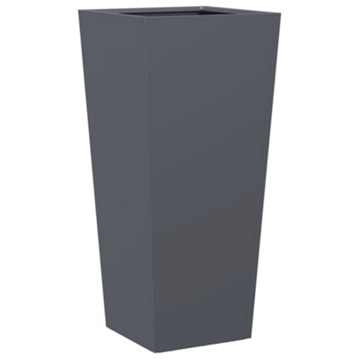 B&Q -  Durable Garden Planter Anthracite 35X35X75 Cm Steel