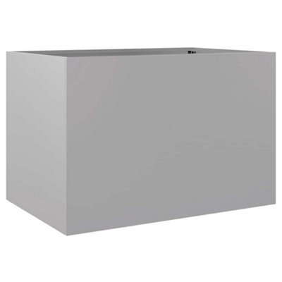 B&Q -  Durable Planter Silver 62X40X39 Cm Galvanised Steel