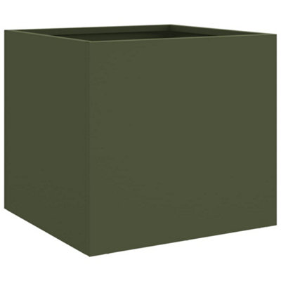 B&Q -  Durable Planter Olive Green 32X30X29 Cm Steel