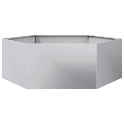 B&Q -  Durable Garden Planter Hexagon 138X120X45 Cm Galvanized Steel