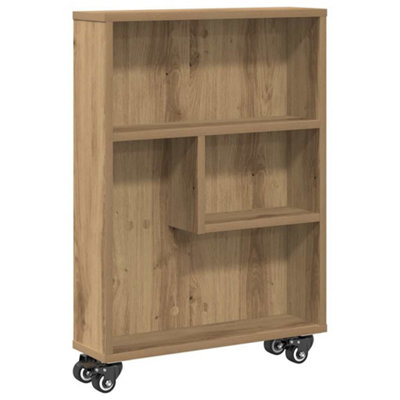 Berkfield Durable Narrow Storage Trolley Artisian Oak 48X13X68 Cm Engineered Wood from B&Q