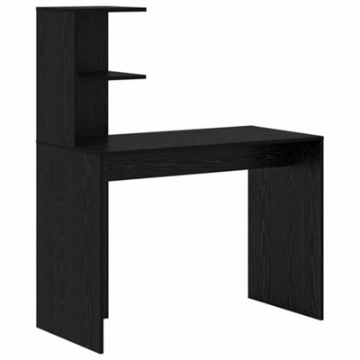 Berkfield Modern Black Oak Writing Desk Black Oak MdfLaminate Compact Shelving from B&Q