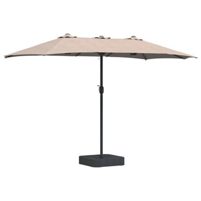 B&Q -  Modern Garden Parasol Taupe 385 X 209 X 244 Cm Fabric