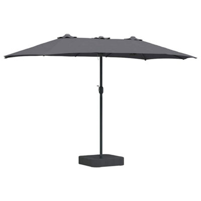 B&Q -  Modern Garden Parasol Anthracite 385 X 209 X 244 Cm Fabric