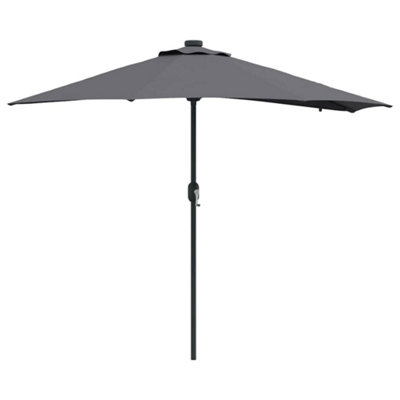 B&Q -  Modern Garden Parasol With Led Strip Lights Anthracite Fabric