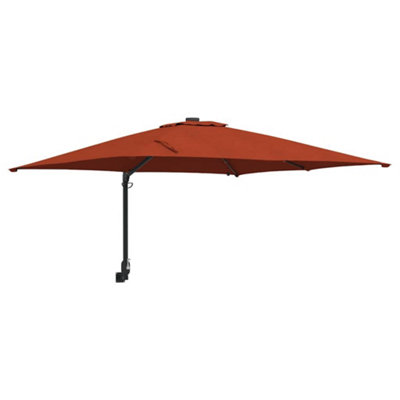 B&Q -  Modern Garden Parasol Terracotta 248,5 X 247,5 X 119 Cm Fabric