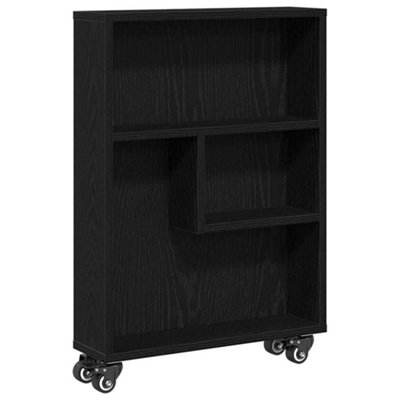 Berkfield Modern Narrow Storage Trolley Black Oak 48X13X68 Cm Engineered Wood from B&Q