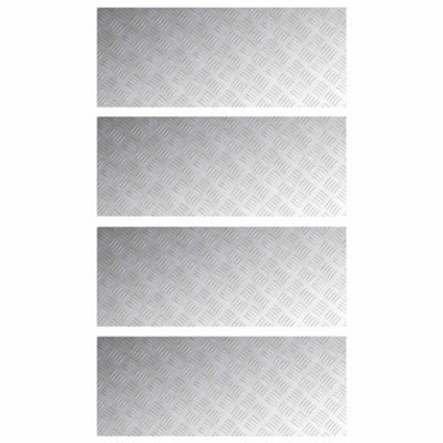 Berkfield Modern Aluminum Checker Plates 4 Pcs Anti-Slip 100X40 Cm from B&Q