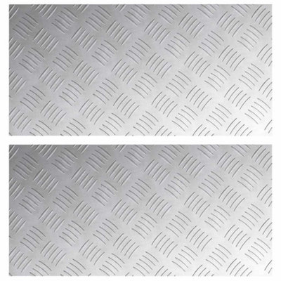 Berkfield Industrial Aluminium Checker Plates 2 Pcs Anti-Slip 60X30 Cm from B&Q