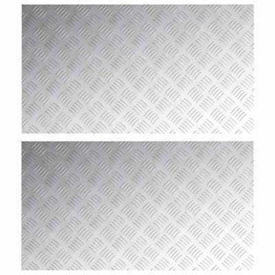 Berkfield Industrial Aluminium Checker Plates 2 Pcs Anti-Slip 90X50 Cm from B&Q