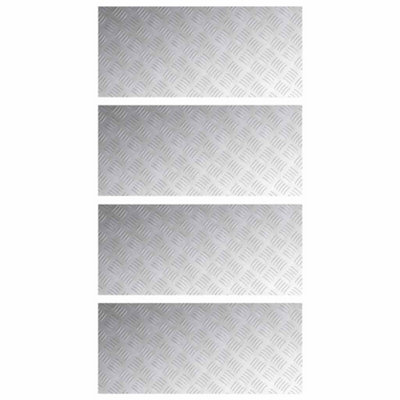 Berkfield Modern Aluminum Checker PlatesSet Of 4Non-Slip90X40 Cm from B&Q