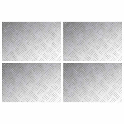 Berkfield Modern Aluminum Checker PlatesSet Of 460X40 CmAnti-Slip from B&Q
