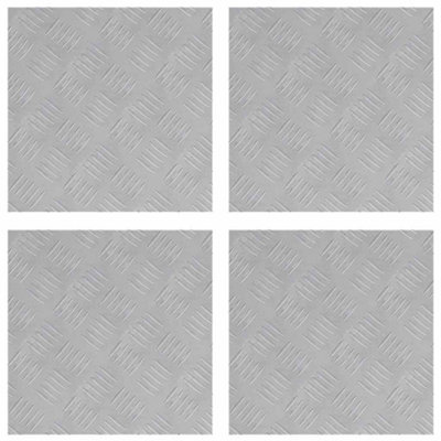 Berkfield Durable Aluminum Checker Plates 4 Pcs Non-Slip 40X40 Cm from B&Q