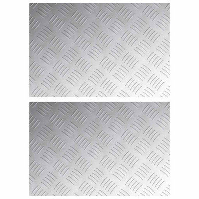 Berkfield Modern Aluminum Checker Plates 2 Pcs Non-Slip 24X16 In from B&Q