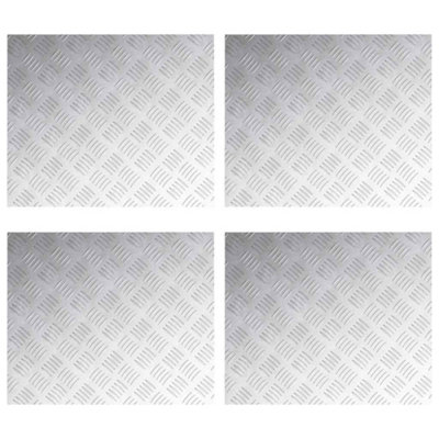 Berkfield Modern Aluminum Checker Plates4 PiecesAnti-Slip60X50 Cm from B&Q