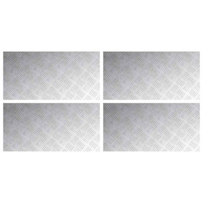 Berkfield Modern 4-Pack Of Aluminum Checker PlatesNon-Slip80X40 Cm from B&Q