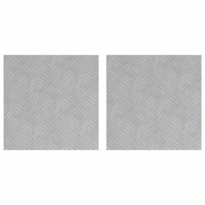 Berkfield Modern Aluminum Checker Plates 2 Pcs Anti-Slip 40X40 Cm from B&Q