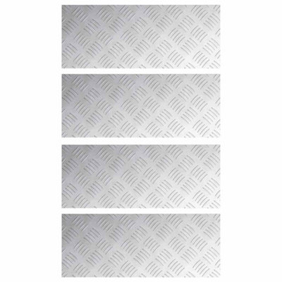Berkfield Industrial Aluminium Checker Plates 4 Pcs Anti-Slip 50X20 Cm from B&Q
