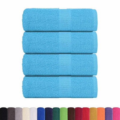 Berkfield Durable Guest Towels 4 Pcs Turquoise 30X50 Cm 360 Gsm 100% Cotton from B&Q