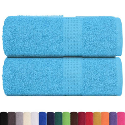 Berkfield Durable Guest Towels 2 Pcs Turquoise 30X50 Cm 360 Gsm 100% Cotton from B&Q