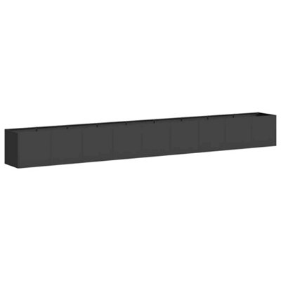 B&Q -  Modern Planter Black 360X40X40 Cm Cold-Rolled Steel