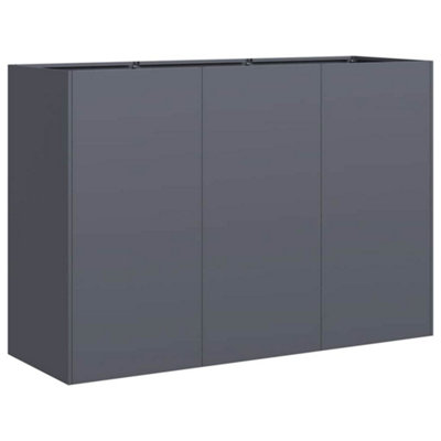 B&Q -  Modern Planter Anthracite 120X40X80 Cm Cold-Rolled Steel