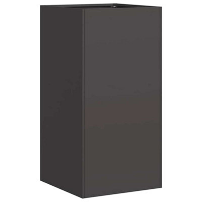 B&Q -  Modern Planter Black 40X40X80 Cm Cold-Rolled Steel