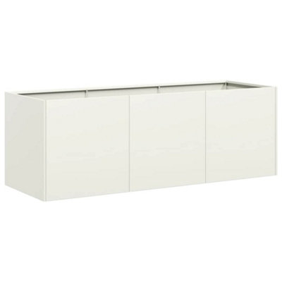 B&Q -  Modern Planter White 120X40X40 Cm Cold-Rolled Steel