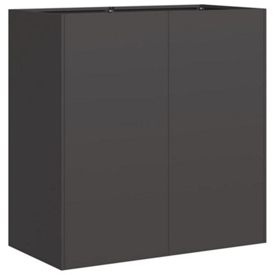 B&Q -  Modern Planter Black 80X40X80 Cm Cold-Rolled Steel