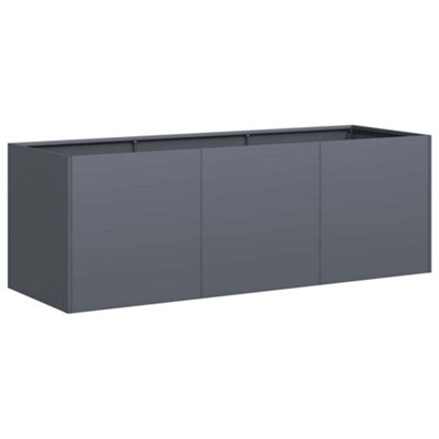 B&Q -  Modern Planter Anthracite 120X40X40 Cm Cold-Rolled Steel
