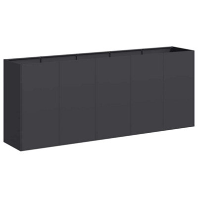 B&Q -  Modern Planter Black 200X40X80 Cm Cold-Rolled Steel