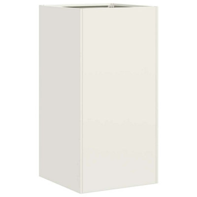 B&Q -  Modern Planter White 40X40X80 Cm Cold-Rolled Steel