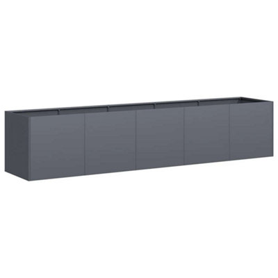 B&Q -  Modern Planter Anthracite 200X40X40 Cm Cold-Rolled Steel