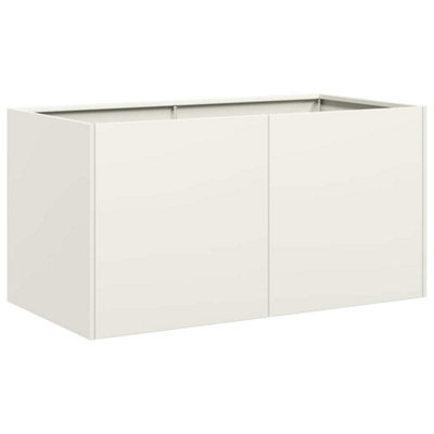 B&Q -  Modern Planter White 80X40X40 Cm Cold-Rolled Steel