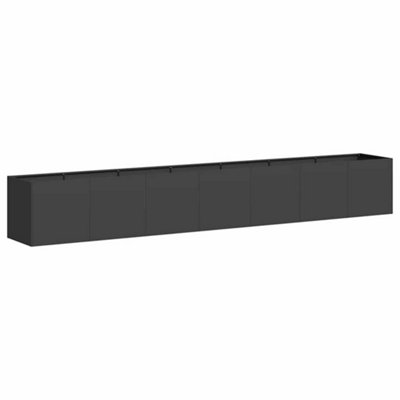 B&Q -  Modern Planter Black 280X40X40 Cm Cold-Rolled Steel