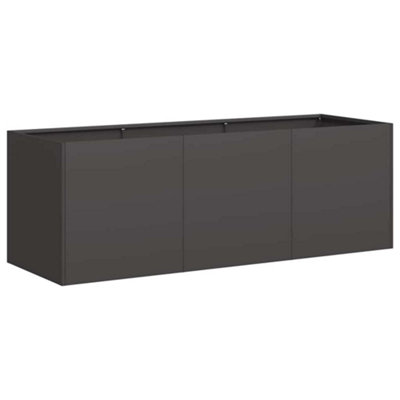 B&Q -  Modern Planter Black 120X40X40 Cm Cold-Rolled Steel